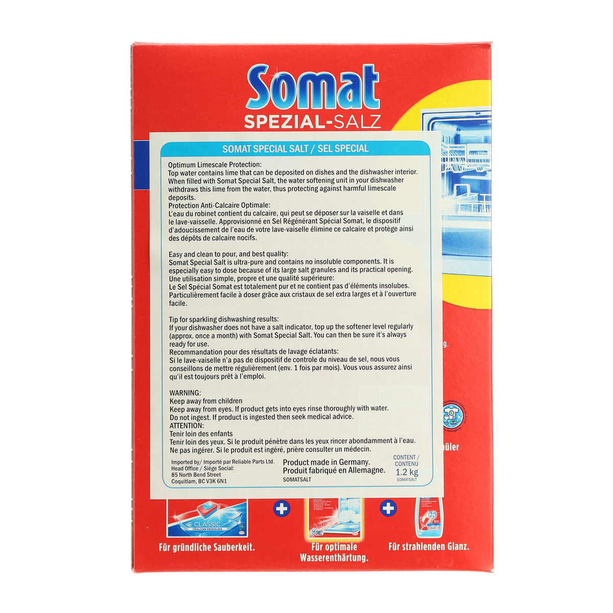 SOMATSALT - Genuine OEM Henkel Dishwasher Somat Salt, 1.2kg